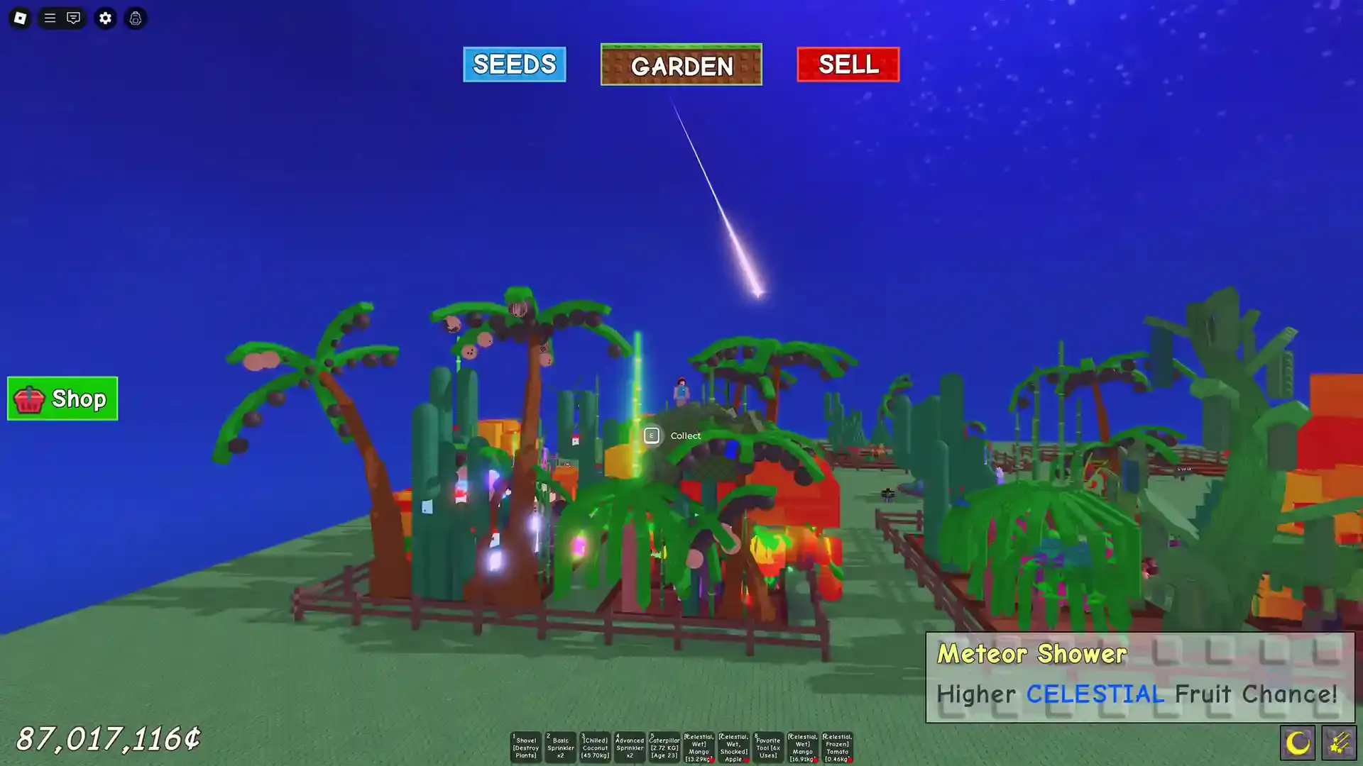 Grow a Garden Meteor Shower Weather