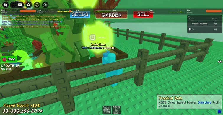 Grow a Garden Tropical Rain Weather